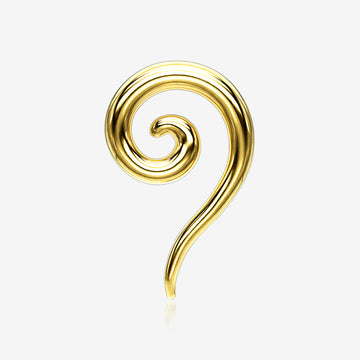 A Pair of Golden Steel Spiral Tail Ear Weight Hanger Plug
